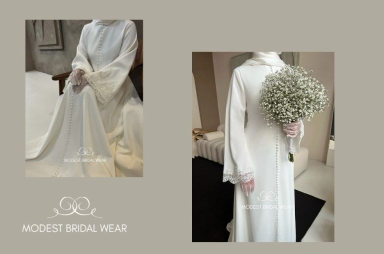 Timeless elegance with a satin bridal cape ameera
