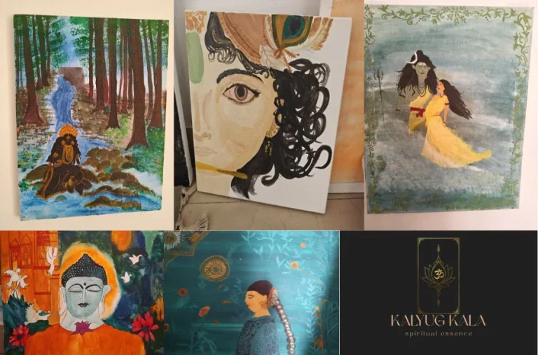 Lord Krishna Handmade Painting – Vibrant Artistry and Spiritual Elegance for Home Décor
